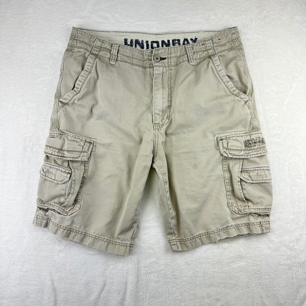 Unionbay Cargo Shorts Mens 36 Tan Khaki Relaxed Gorpcore Utility Twill Cotton